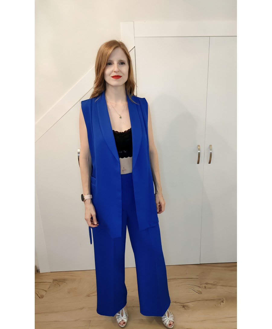 Conjunto traje chaleco azul