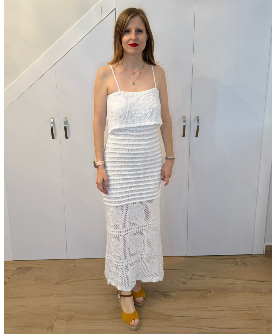 Vestido blanco crochet