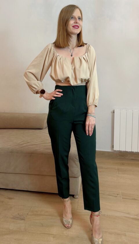 pantalon pinzas tiro alto