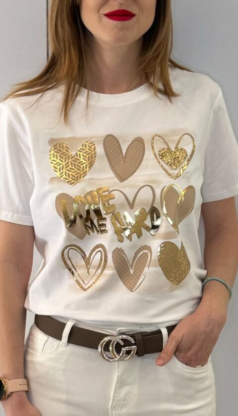 camiseta corazones colores