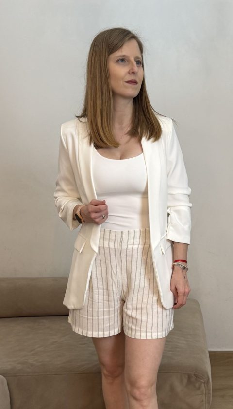 pantalón shorts lino